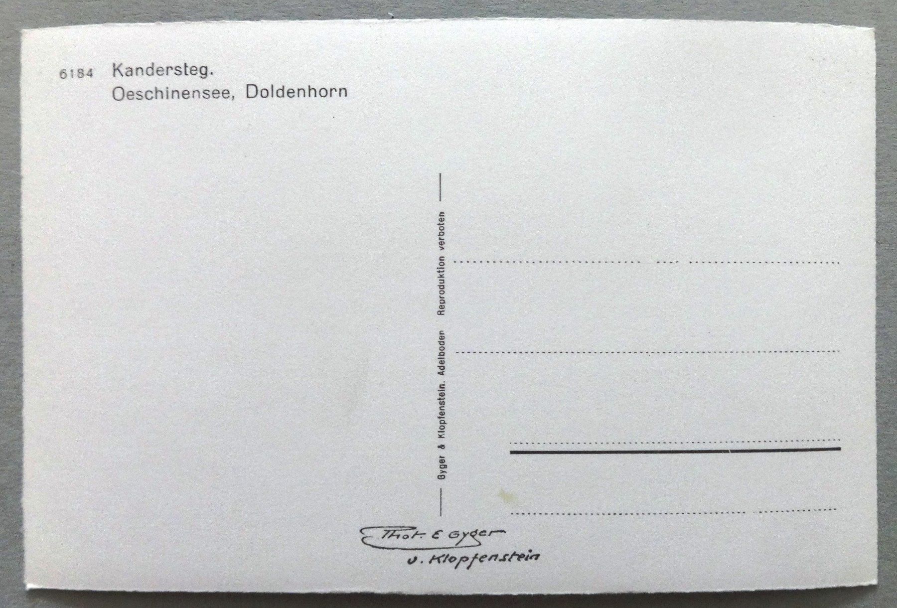 Cartoline postali: Kandersteg, Oeschinensee, Doldenhorn – Usato da Fétigny venduto da Billy2miny 1