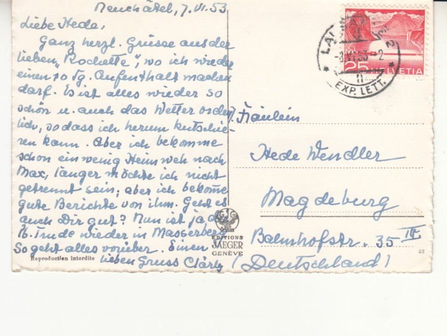 Ansichtskarten: Neuchâtel 1953 – Gebraucht aus Bürglen TG von StampGraf 1