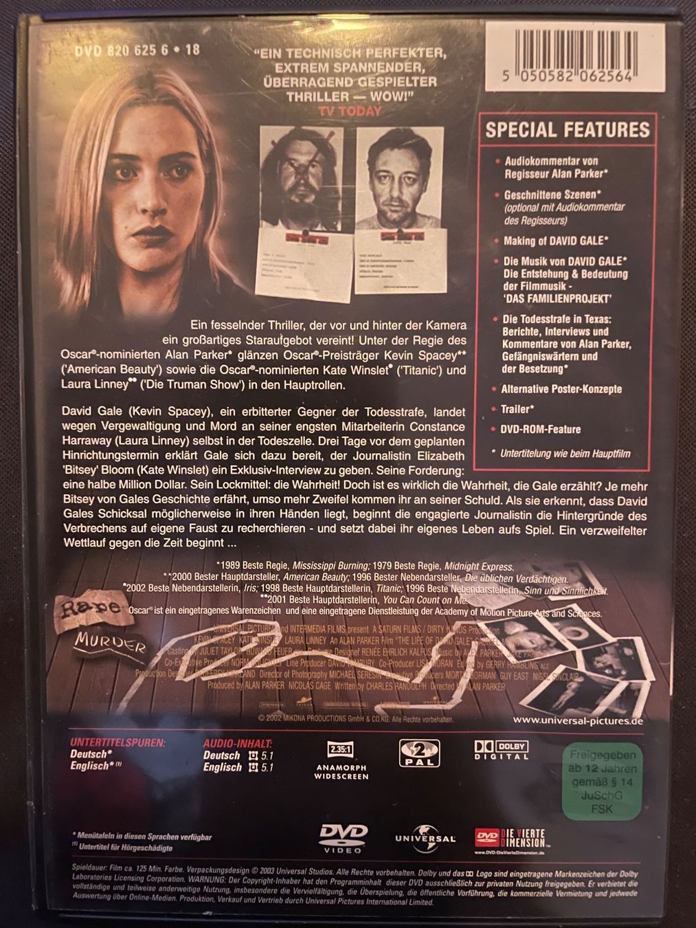 Tutti i DVDs: Das Leben des David Gale – Usato da Dierikon venduto da Butcherboy 1