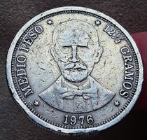 DOMINIKANISCHER REPUBLIK MEDIO PESO 1976 *RAR*
