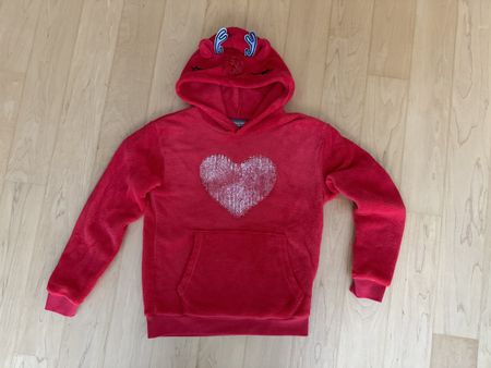 Kapuzen Pulli Gr. 134/140 rot