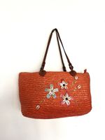GEFLOCHTENE STRAND TASCHE ORANGE