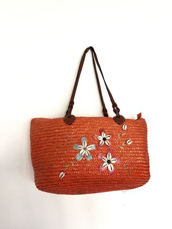 GEFLOCHTENER STRAND TASCHE ORANGE