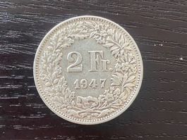 1 x 2 Franken Schweiz 1947 – zirkuliert