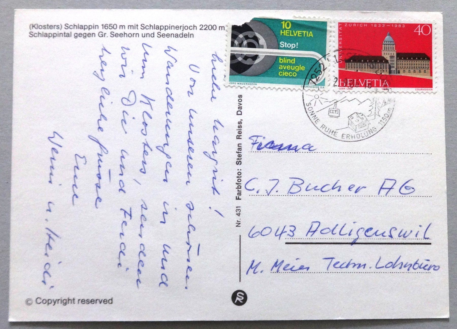 Cartoline postali: Madrisa - Schlappin – Usato da Fétigny venduto da Billy2miny 1
