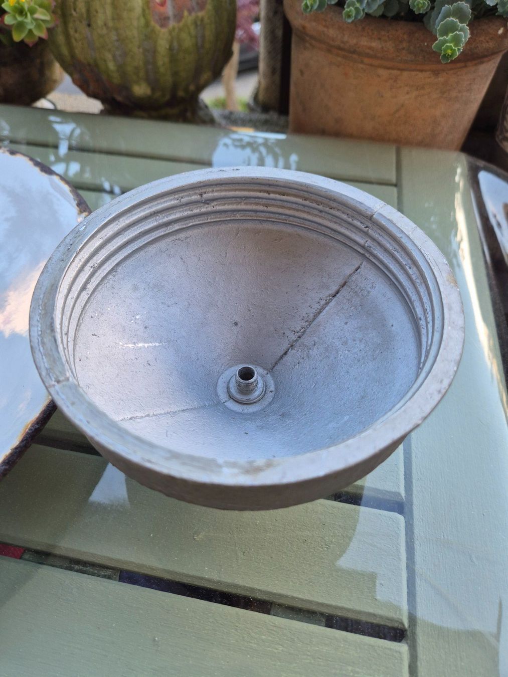 Lampade: Vintage Stalllampe, Glas-Schirm mit Emaille Reflektor – Usato da Bern venduto da aronari 7