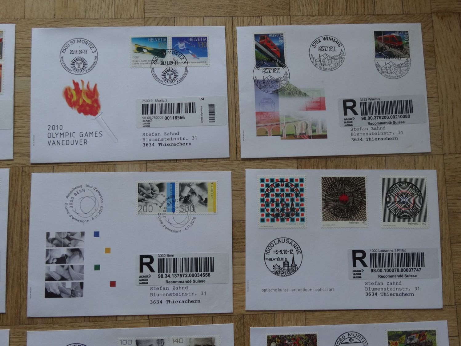 Tutti i francobolli: Timbres   Lot   18x  2010   Recommandé – Usato da Romanel-sur-Lausanne venduto da Swift13 2