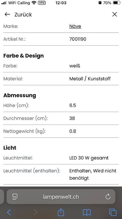 Lampadari & plafoniere: RGB Deckenlampe Näve Sligo – Usato da Greppen venduto da chr_22d9 2