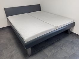 Hasena Bett Prestige 18 Anthrazit mit Matratzen