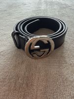 Gucci Interlocking G Belt Black Leather Size 85-34