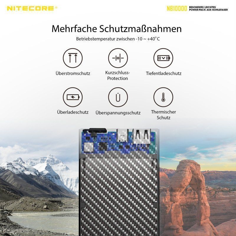 NiteCore Caricabatterie: superleichte Powerbank NITECORE NB10000 – Nuovo e nell'imballaggio originale da Grüningen venduto da Prolumin 7