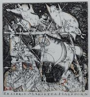 Exlibris Yuri Nozdrin - Narrenschiff (Orig. Farbradierung)