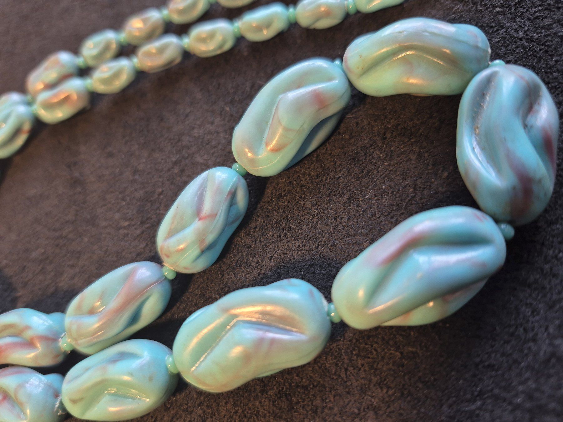Catenine: Antike Bakelit blaue Halskette Collier, ca 1930-40 – Usato da Zürich venduto da helsan 7
