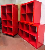 Lotto 3 Scaffali IKEA Kallax Rosso Lucido (2x4 e 2x2)