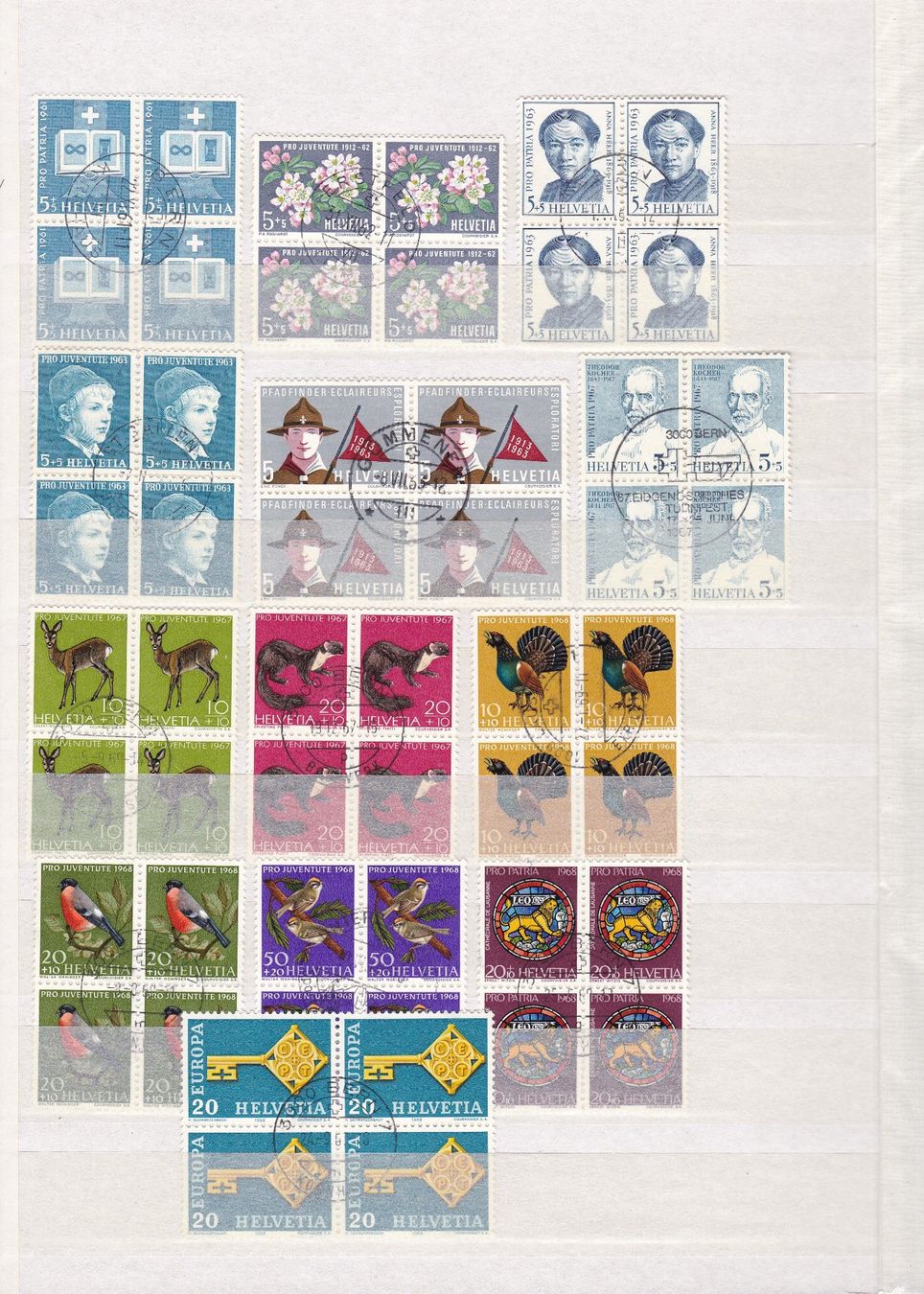 Alle Briefmarken: SCHWEIZ  4er-Block Sammlung – Gebraucht aus Gretzenbach von Sikim 8