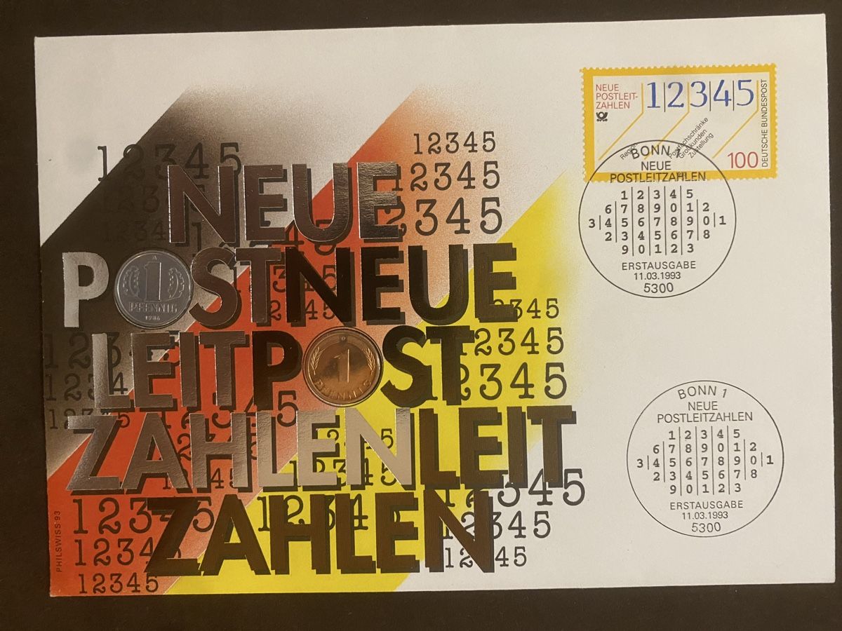 Tutti le monete: Numisbrief Deutschland neue Postleitzahl – Nuovo (secondo la descrizione) da Muralto venduto da Alex1912