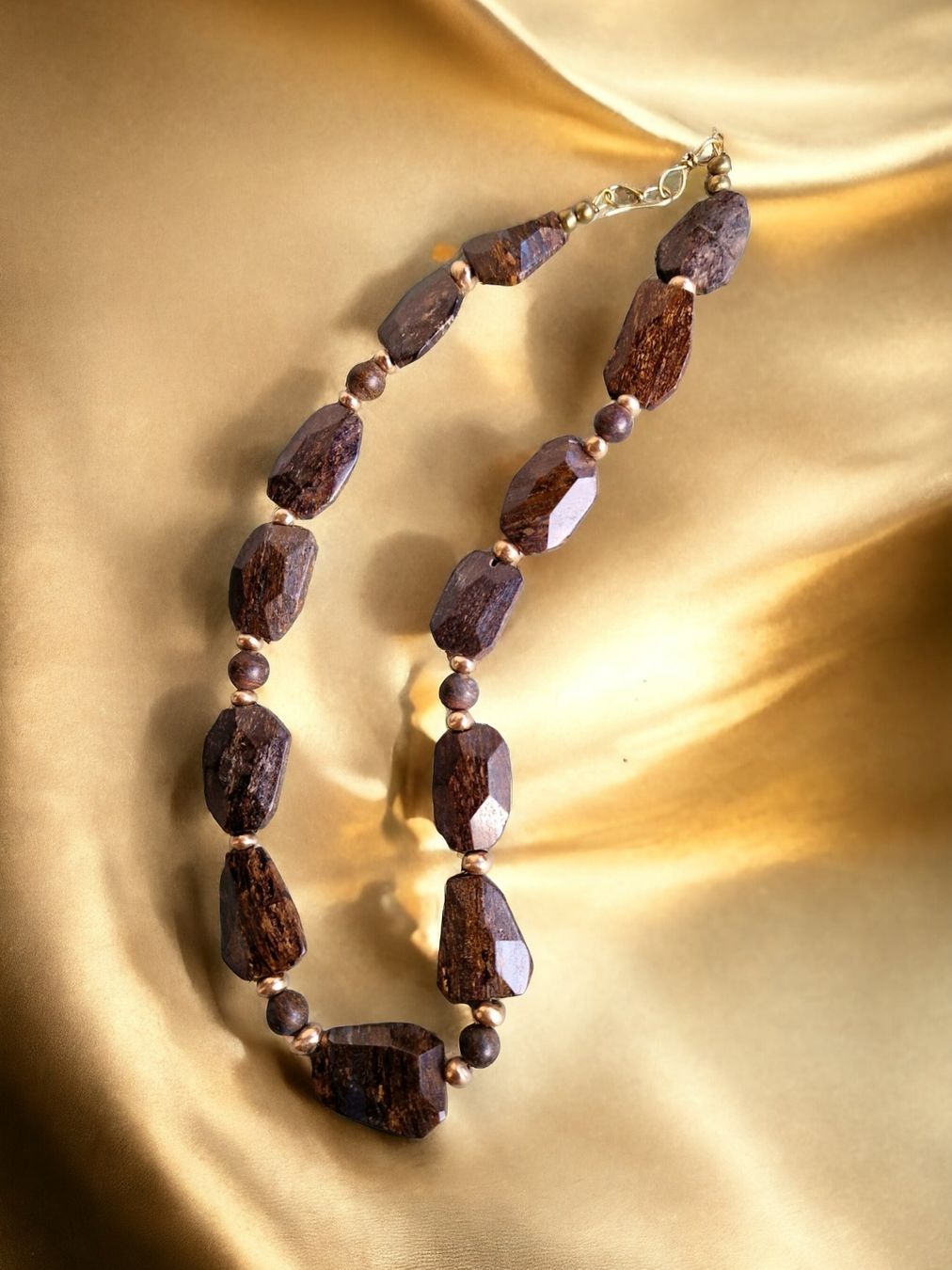 Catenine: Statement-Collier Bronzit mit Bronze-Perlen – Nuovo e nell'imballaggio originale da Aarau venduto da Schmuckhoehle_MD 4