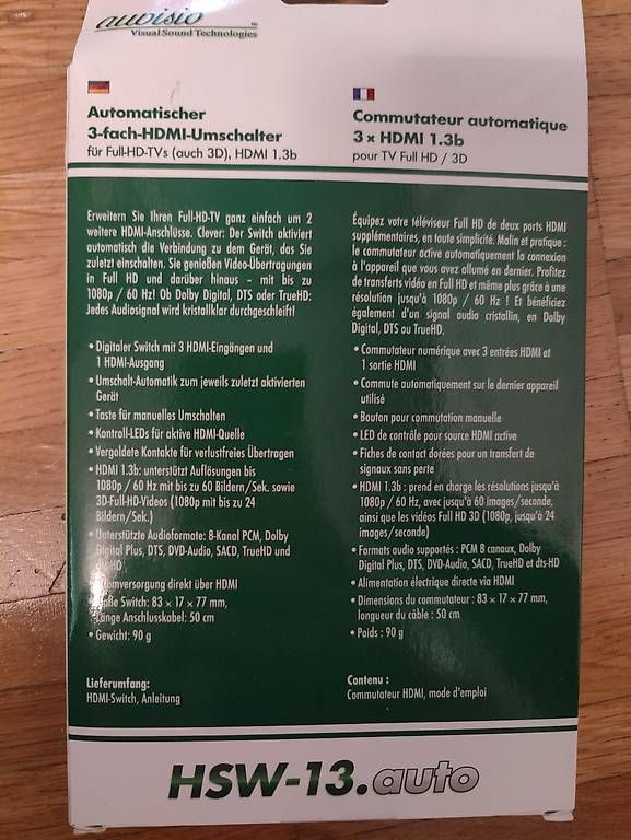 Hubs & Switches: HDMI Switch (1 in, 3 out) – Neuf avec emballage d'origine à Stäfa par TBStaefa 1