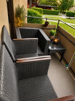 Loungemoebelset Balkon Garten Polyrattan Grau 4 Teile