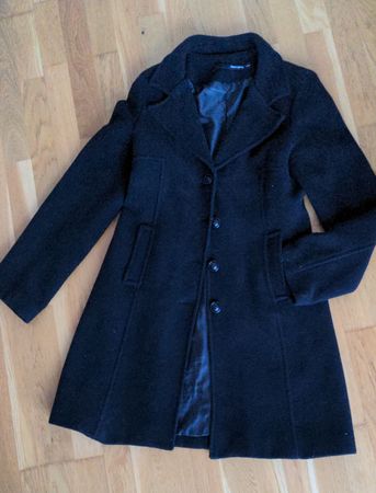 Eleganter Damen Wollmantel schwarz, Grösse 38/40