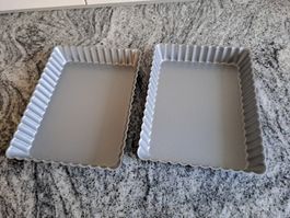 2x rechteckige Quicheform antihaftbeschichtet