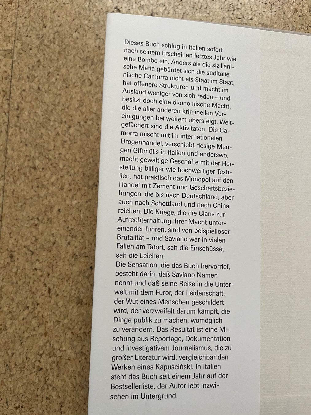 Libri: Buch gebunden "Gomorrha", Roberto Saviano – Usato da Grosswangen venduto da Vita500 2