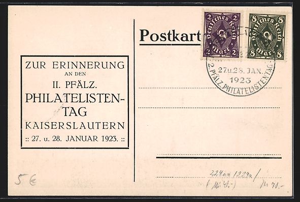 Cartoline postali: Kaiserslautern, 2. Pfälz. Phitalelisten – Usato da Berlin venduto da bartko-reher 1