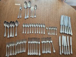 WMF Besteck-Service versilbert, 61-teilig – Perl-/Barockmust