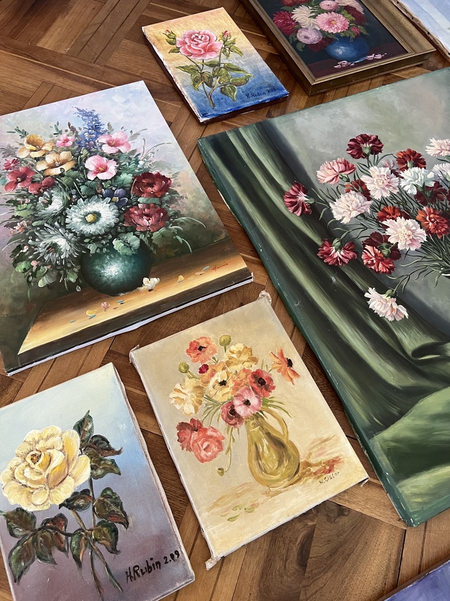 Dipinti: Ölbilder Blume Blumenstraus  – Usato da Sirnach venduto da dasrosahaus 5