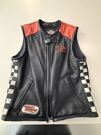Original Harley Davidson Herren echt Leder Gilet Grösse M
