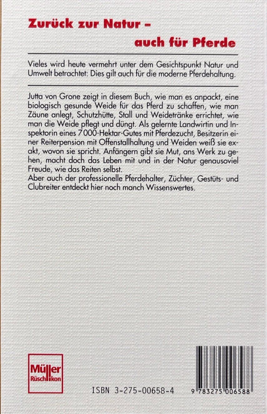 Libri: Jutta von der Grone, Die Pferdeweide – Nuovo (secondo la descrizione) da Sarnen venduto da Livres 1