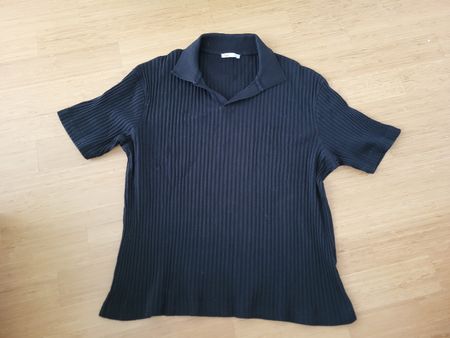Schickes Polo Shirt, Rippenstruktur, Grösse L