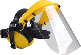 Polycarbonat-Visier mit Gesichts- und Gehörschutz