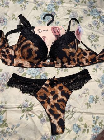 Completo intimo Ancona leopardato,M/L-nuovo !
