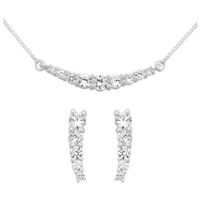 Set Collier & Ohrstecker Silber 925 mit Zirkonias