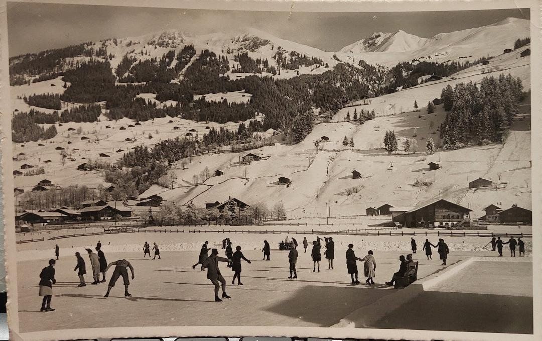 Cartoline postali: LENK i. SIMMENTHAL - Eisbahn - 1953 – Usato da Delémont venduto da Domdom1