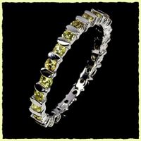 Zierlich Gelber Saphir 925 Silberring ca. 2.9mm