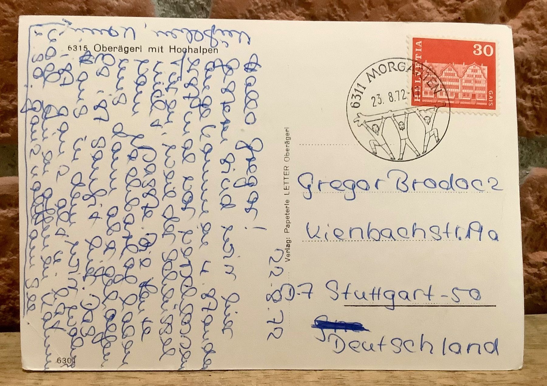 Cartes postales: 1972 - OBERÄGERI mit Hochalpen - Ägerisee - Grossformat – D'occasion à Root par ENGLAND-TREASURES 2