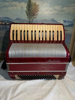 Akkordeon Stradivari rot mit Trageriemen 80 Bässe