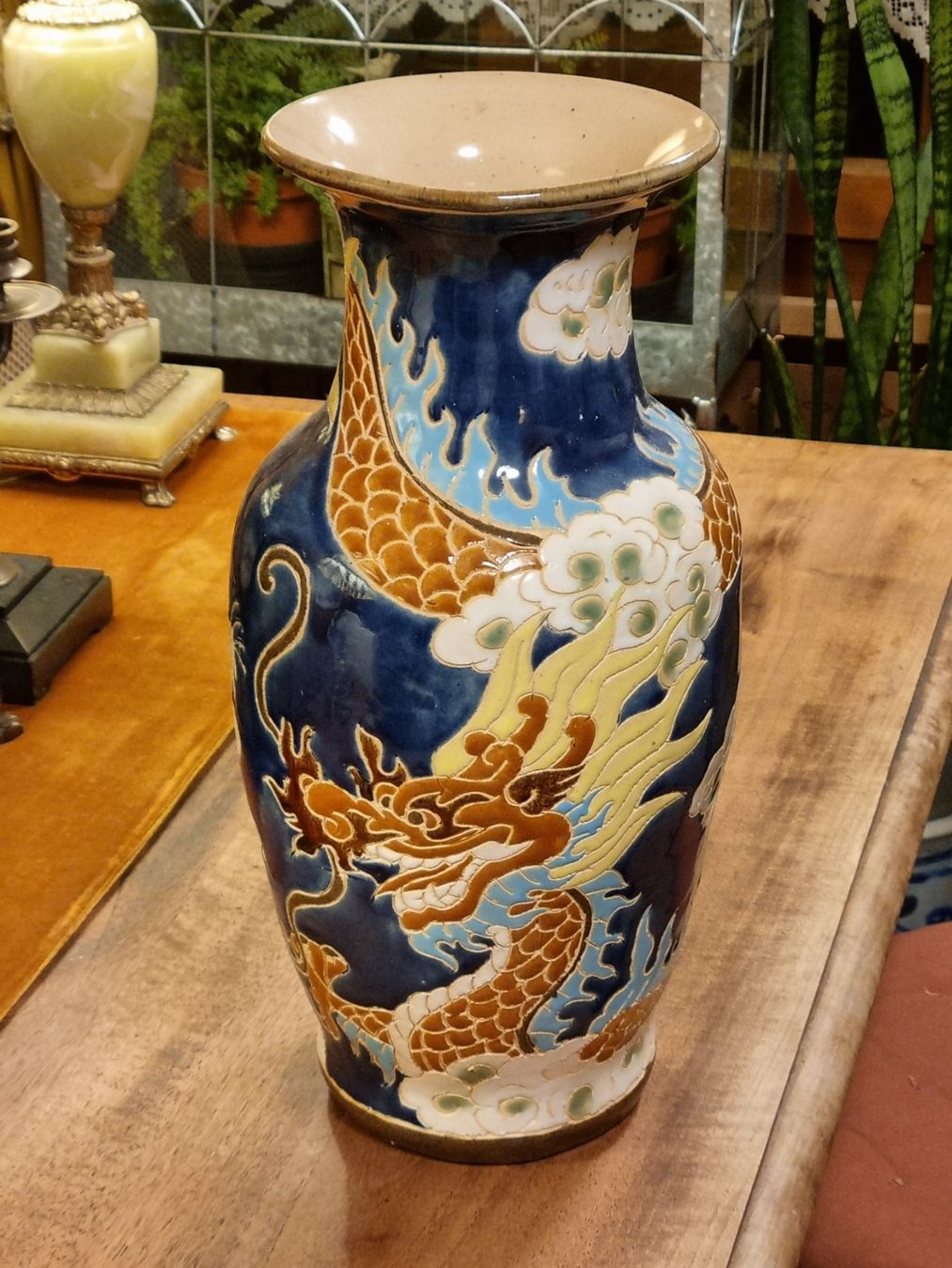 Vasi & Recipienti: Große Keramikvase Drache & Tiger blau, ca. 40 cm – Usato da Scharnachtal venduto da devin03 8