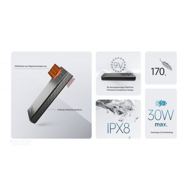 NiteCore Batterie: NITECORE CARBO 10000 GEN2 Powerbank - orange oder blau – Nuovo e nell'imballaggio originale da Grüningen venduto da Prolumin 3