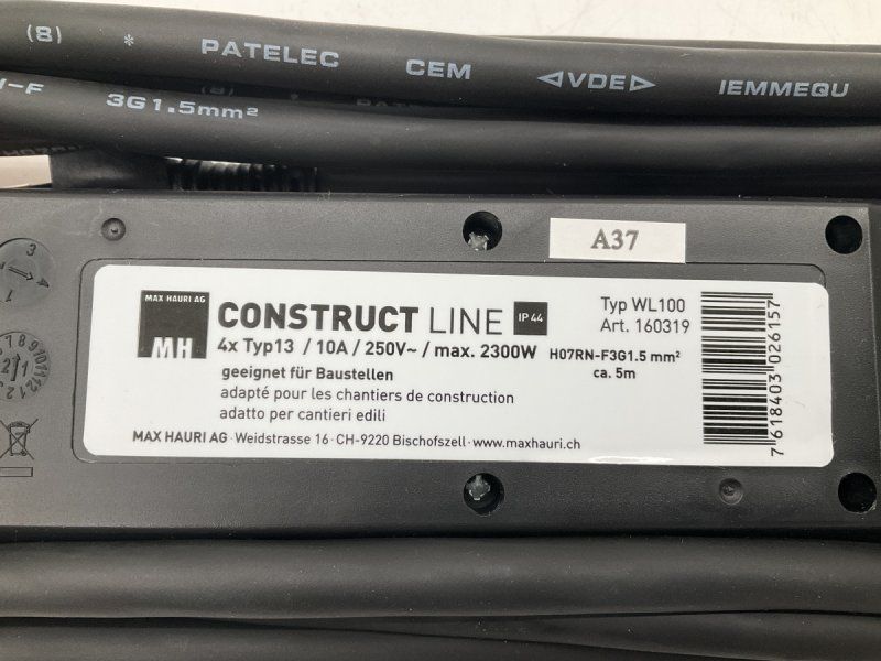 Spine: Steckdosenleiste Construct Line Max Hauri Baustellentauglich – Nuovo e nell'imballaggio originale da Schongau venduto da lanobe 3