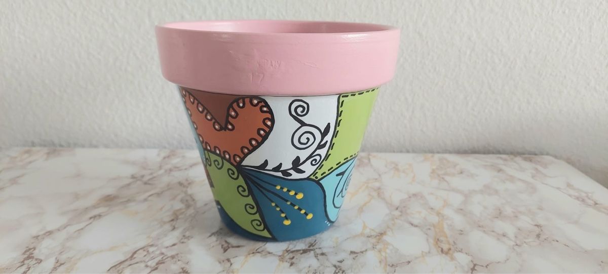 Vasi per fiori: Handbemalter Blumentopf, einzigartiges Design, Frühling! (57 – Usato da Basel venduto da Pureza82