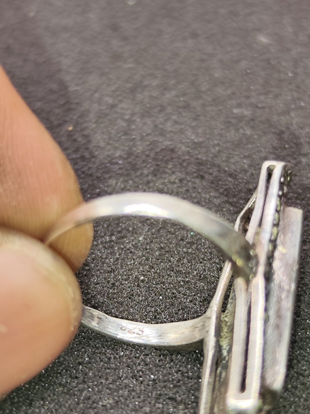 Anelli: Art Deko 925er Silber Ring mit Perlmutt, Markasiten Top – Usato da Steffisburg venduto da mat_8s7d 5
