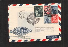 Ballonpost Salzburg 1954 nach Winterthur Schweiz
