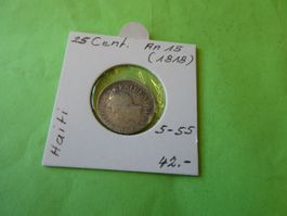 Haiti 1818  An 15, 25 Centimes   Silber .835