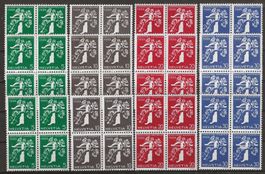 1939 : Nr. 228z - 239 im Viererblock, postfrisch **
