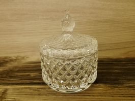 Glas-Dose mit Deckel, Vintage Schmuckschale, neu