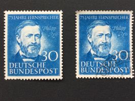 BRD 1953 75 Jahre Telefon postfrisch und gestempelt