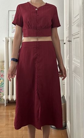 Damen Zweiteiler Set rot Rock und Top gebraucht